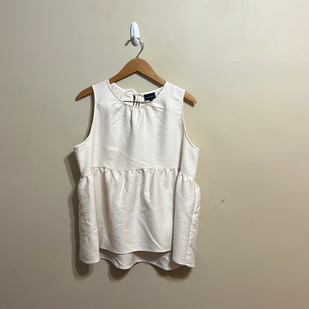 Peplum sleeveless tank ivory